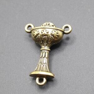 2 Bronze Communion Chalice Rosary Center Pieces, Holy Communion Chalice